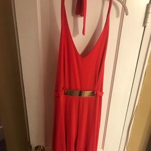 Coral wide leg jumpsuit (back out)